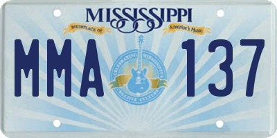 MS license plate MMA137