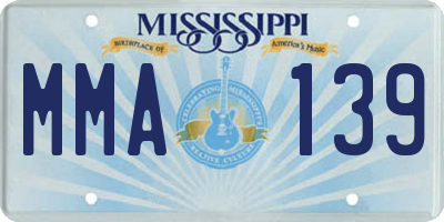 MS license plate MMA139