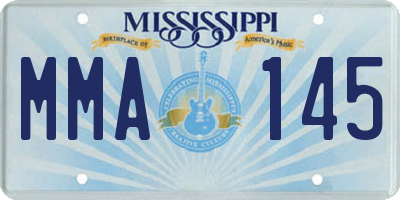 MS license plate MMA145