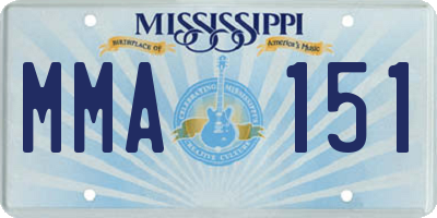 MS license plate MMA151