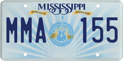 MS license plate MMA155