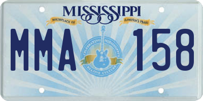 MS license plate MMA158