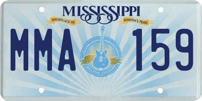 MS license plate MMA159