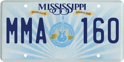 MS license plate MMA160