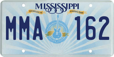 MS license plate MMA162