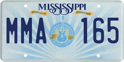 MS license plate MMA165