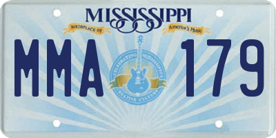 MS license plate MMA179