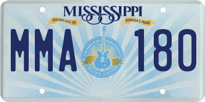 MS license plate MMA180