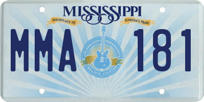 MS license plate MMA181