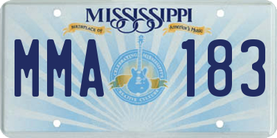 MS license plate MMA183