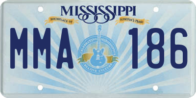 MS license plate MMA186