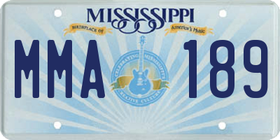 MS license plate MMA189