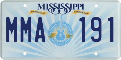 MS license plate MMA191
