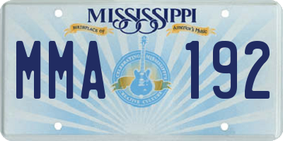 MS license plate MMA192