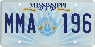 MS license plate MMA196