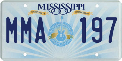 MS license plate MMA197