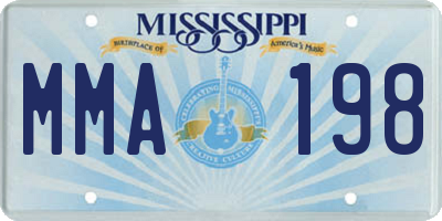 MS license plate MMA198