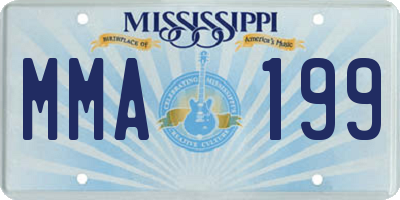 MS license plate MMA199