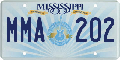 MS license plate MMA202