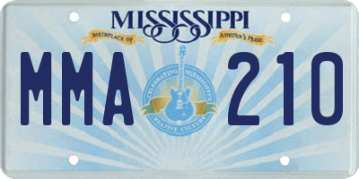 MS license plate MMA210
