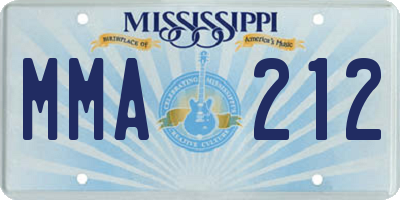 MS license plate MMA212