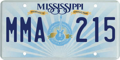 MS license plate MMA215