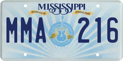 MS license plate MMA216