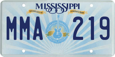 MS license plate MMA219
