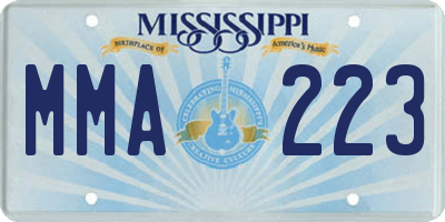 MS license plate MMA223