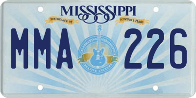 MS license plate MMA226