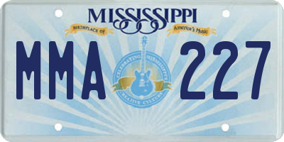 MS license plate MMA227