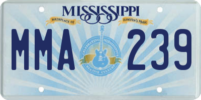 MS license plate MMA239