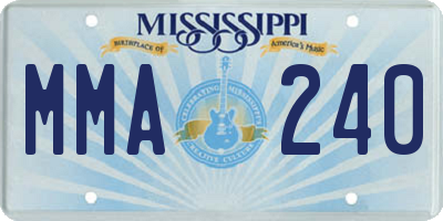 MS license plate MMA240