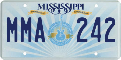 MS license plate MMA242