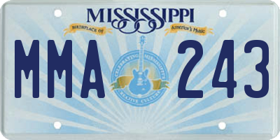 MS license plate MMA243