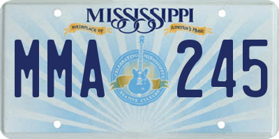 MS license plate MMA245
