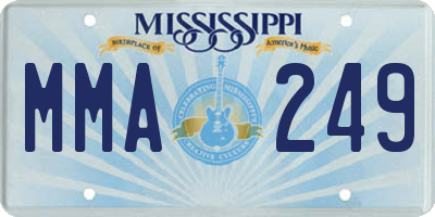 MS license plate MMA249