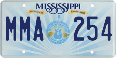 MS license plate MMA254