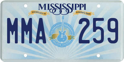 MS license plate MMA259