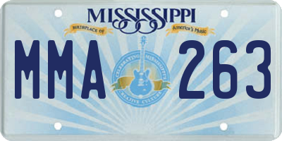 MS license plate MMA263