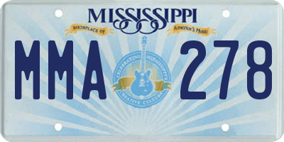 MS license plate MMA278