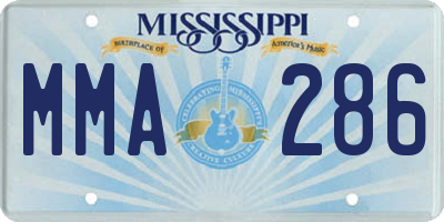 MS license plate MMA286