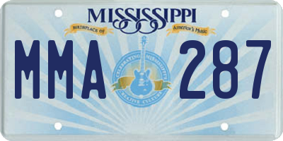 MS license plate MMA287