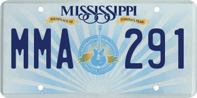 MS license plate MMA291