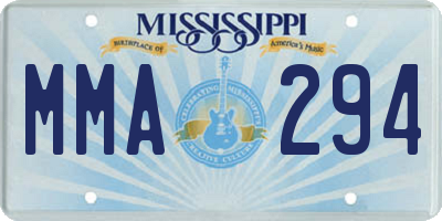 MS license plate MMA294