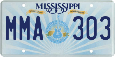MS license plate MMA303