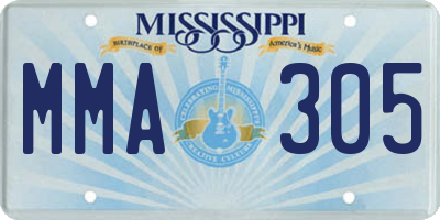 MS license plate MMA305