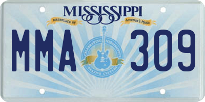 MS license plate MMA309