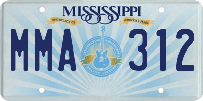 MS license plate MMA312