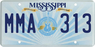 MS license plate MMA313